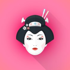 colored flat style geisha face illustration