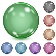 Set of multicolored opaque spheres N5