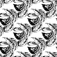 Seamless floral hand-drawn pattern leaf background Retro pattern with N5