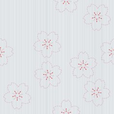 Classic japanese quilling Sashiko with sakura flowers Seamless pattern