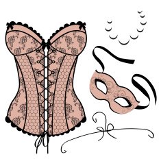 Set of elements for women - Carnival Mask Corset Necklace