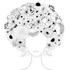 Woman floral silhouette N3