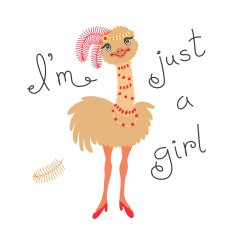 Fashionable ostrich chick T-shirt design vector illustration N3