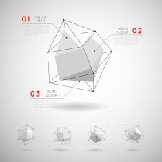 Vector low poly polygonal geometric shapes