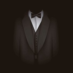 Black Suit With Bow Tie N3