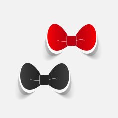 Realistic paper sticker bow N12