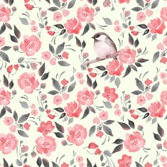 Watercolor floral background Seamless pattern Vector 2
