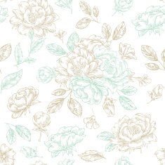 Vintage Peony Seamless Pattern