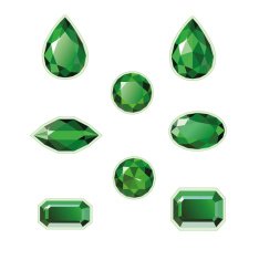 Emeralds Set Isolated Objects