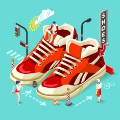 Sneakers Shop People Isometric