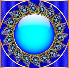 background round frame with the ornament of precious stones