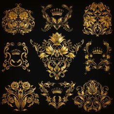 Set of vector damask ornaments N14