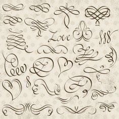 Calligraphy decorative borders ornamental rules dividers N3