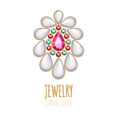 Elegant gemstones vector jewelry decoration N12