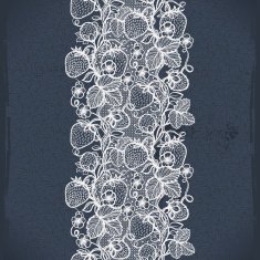 Vector lace seamless pattern decorative strawberry leaves N3