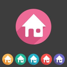 Flat game graphics icon home