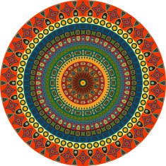 Ornamental circle of small simple graphic shapes