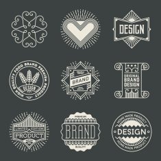 Retro design insignias logotypes set 18 Vector vintage elements