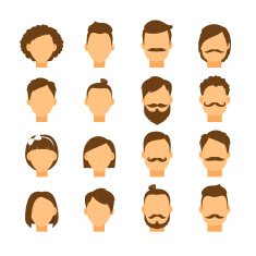 Women hairstyle and men hair style hipster