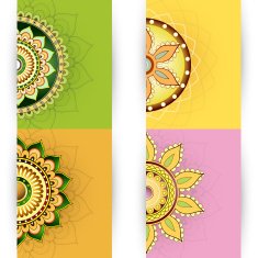 Floral ornament cards design