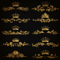 Set of vector damask ornaments N17