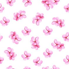 Pink plumeria flowers seamless vector pattern