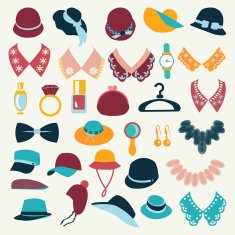 Icon Set vector of fashion accessories-illustration