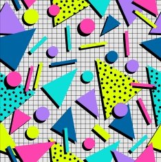 Retro 80s seamless pattern background N13