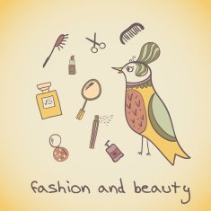 makeup cosmetics and fashion beautiful bird