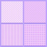 Lacy textures on pink background set of 4 seamless patterns
