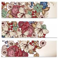 Business cards set with flowers