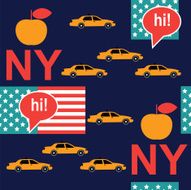 night in New York vector seamless pattern