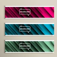 lines on a colored background Set vector banners N10