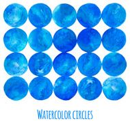 Blue watercolor circle Vector element for your design