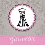 Silhouette of woman dress from words Fashion illustration