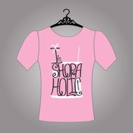 Silhouette of woman shirt from words shopaholic Model t-shirts