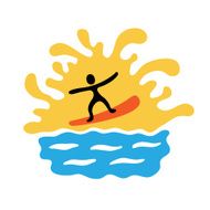 surfer on the wave vector illustration N2