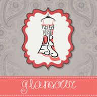 Silhouette of woman dress from words Typography Dress Design