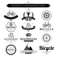 Set of black &amp; white vintage badges and labels N2