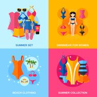 Swimwear Decorative Icon Set