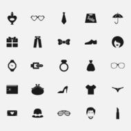 black fashion icon on a white background flat style