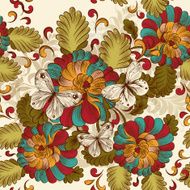 Floral seamless wallpaper pattern in vintage style N2