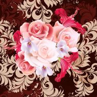 Floral seamless vector pattern with flowers