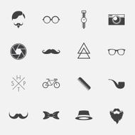 hipster vintage icon set