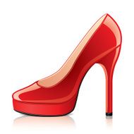 Red shoe high heels vector illustration