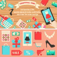 Shopping time vector illustration