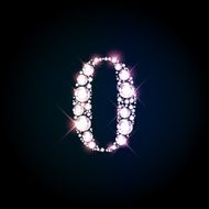 Diamond glittering number zero of sparkling brilliants