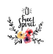 Rustic logo template with watercolor flowers and branches N2