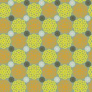 Yellow and orange chrysanthemums (Seamless pattern kimono style)