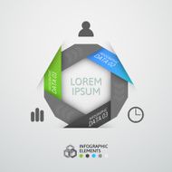 Modern business step origami style options banner N18